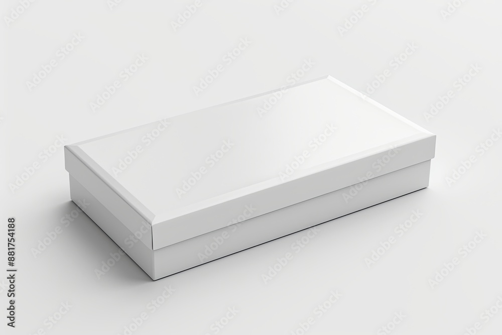 Blank White Box Mockup on Isolated White Background created with Generative AI Blank White Box Mockup on Isolated White Background created with Generative AI