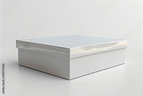 Blank White Box Mockup on Isolated White Background created with Generative AI