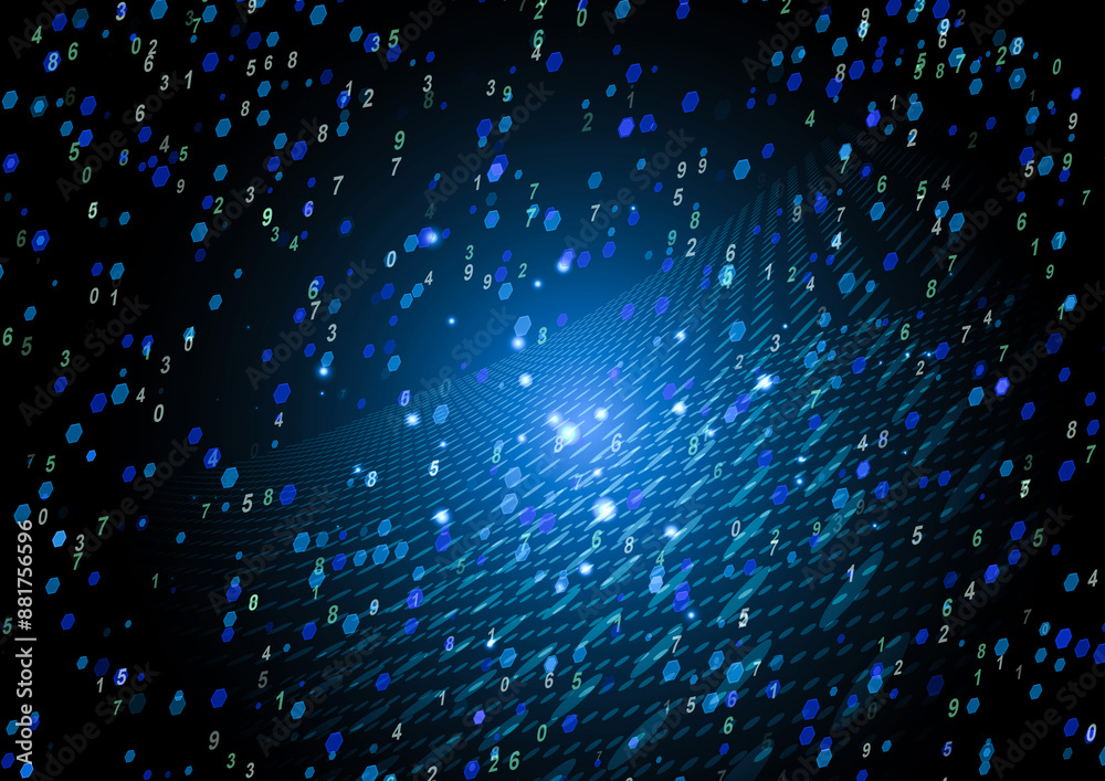 数字の散らばるデジタルサイバーイメージ 数字の散らばるデジタルサイバーイメージ
