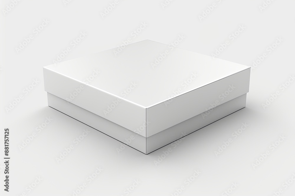 Blank White Box Mockup on Isolated White Background created with Generative AI Blank White Box Mockup on Isolated White Background created with Generative AI