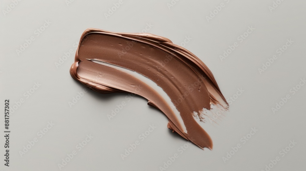 A Swirl of Light Brown Foundation Makeup on a White Surface A Swirl of Light Brown Foundation Makeup on a White Surface