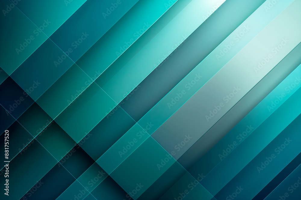Fototapeta premium An abstract geometric pattern with overlapping diagonal lines in shades of blue and teal, on a smooth backdrop, portraying a modern design concept. Generative AI