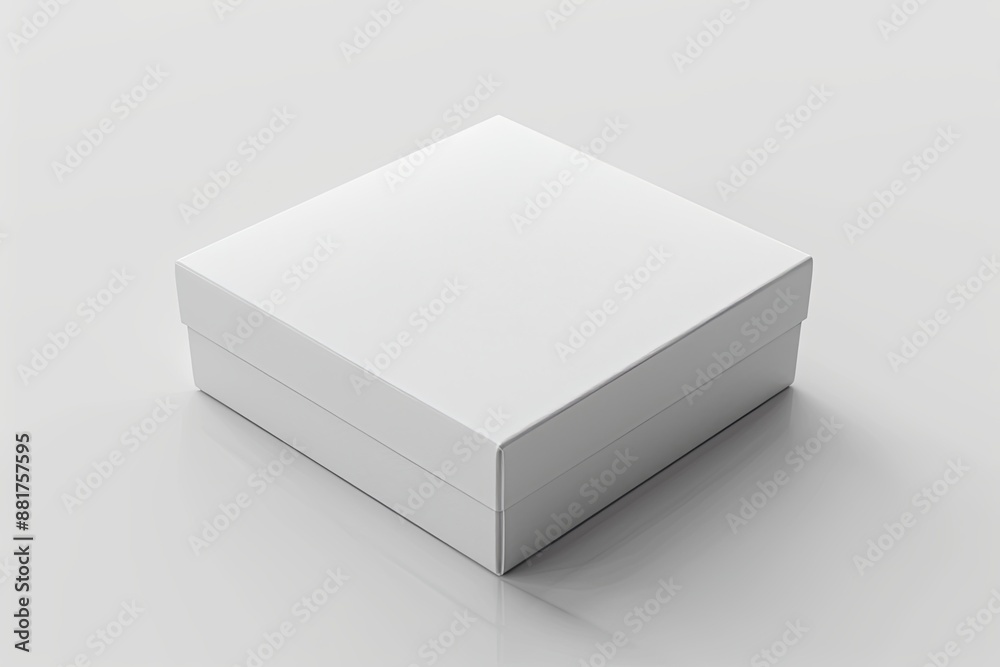 Fototapeta premium Blank White Box Mockup on Isolated White Background created with Generative AI