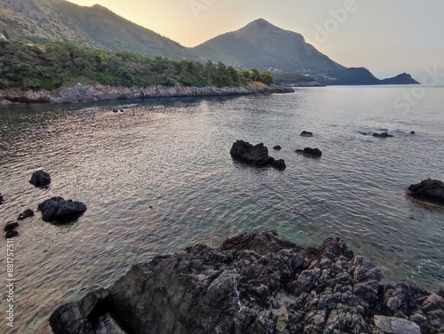 Obraz na płótnie Maratea - Baia di Calavecchia all'alba w salonie