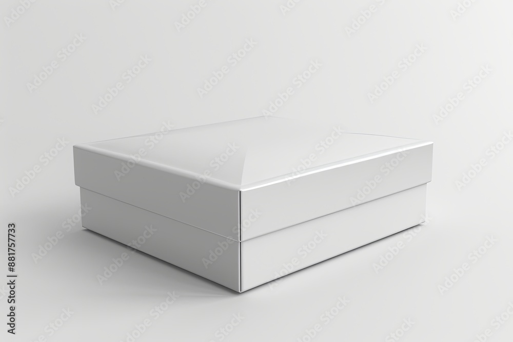 Blank White Box Mockup on Isolated White Background created with Generative AI Blank White Box Mockup on Isolated White Background created with Generative AI