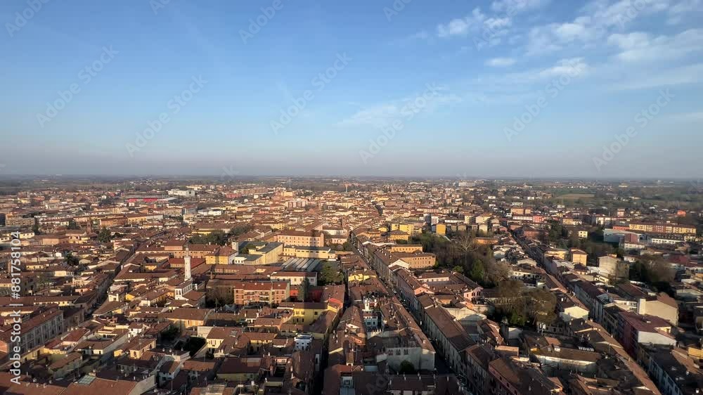 overview of the city of Cremona from the Torrazzo tower. High quality 4k footage overview of the city of Cremona from the Torrazzo tower. High quality 4k footage