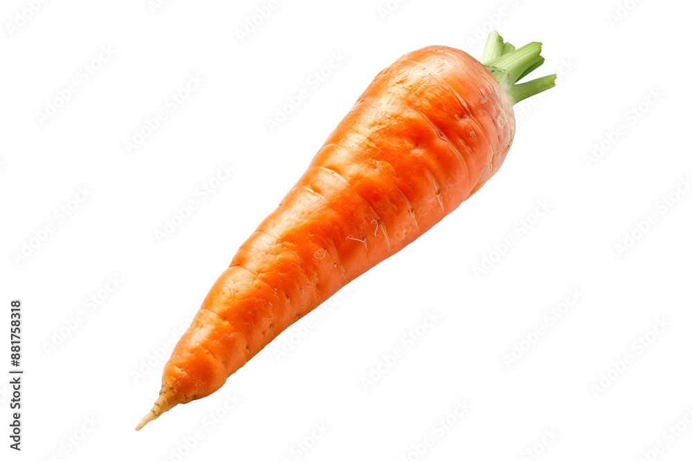 Fresh orange carrot with green leaves isolated on a white background. Fresh orange carrot with green leaves isolated on a white background.