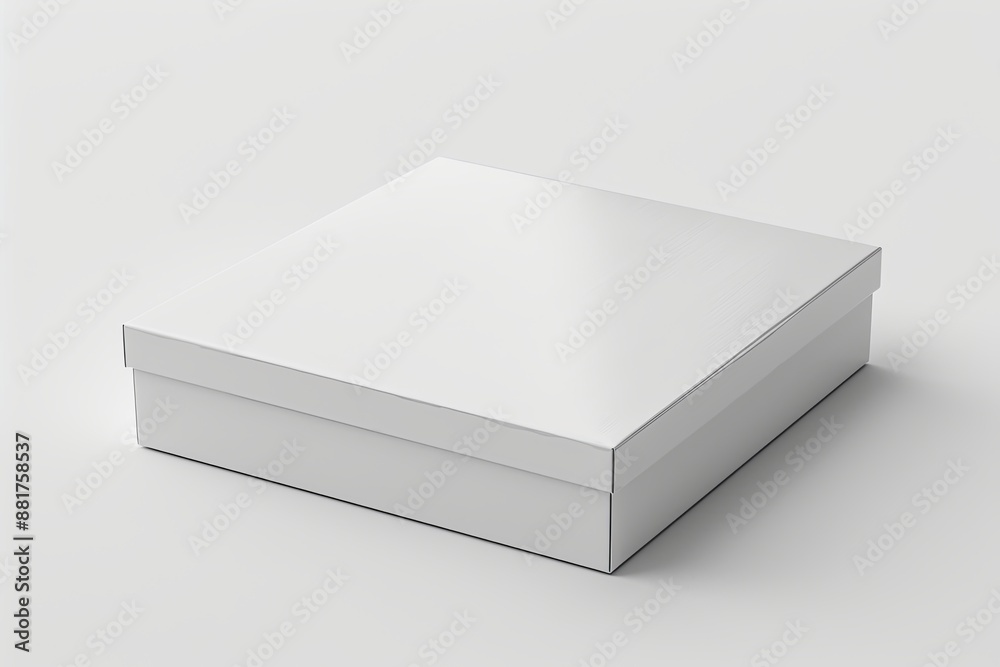 Fototapeta premium Blank White Box Mockup on Isolated White Background created with Generative AI