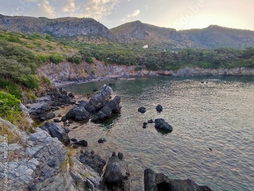 Obraz na płótnie Maratea - Spiaggia di Calavecchia all'alba w salonie