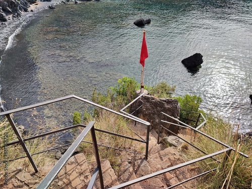 Obraz na płótnie Maratea - Accesso alla Spiaggia di Calavecchia dal Villaggio illicini w salonie