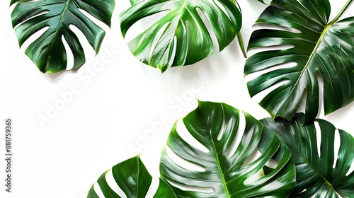 Tropical leaves of Asia isolated on white backgroundclipping path included : Generative AI photo