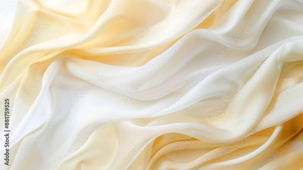 White and Yellow Fabric Draped and Folded Close Up White and Yellow Fabric Draped and Folded Close Up