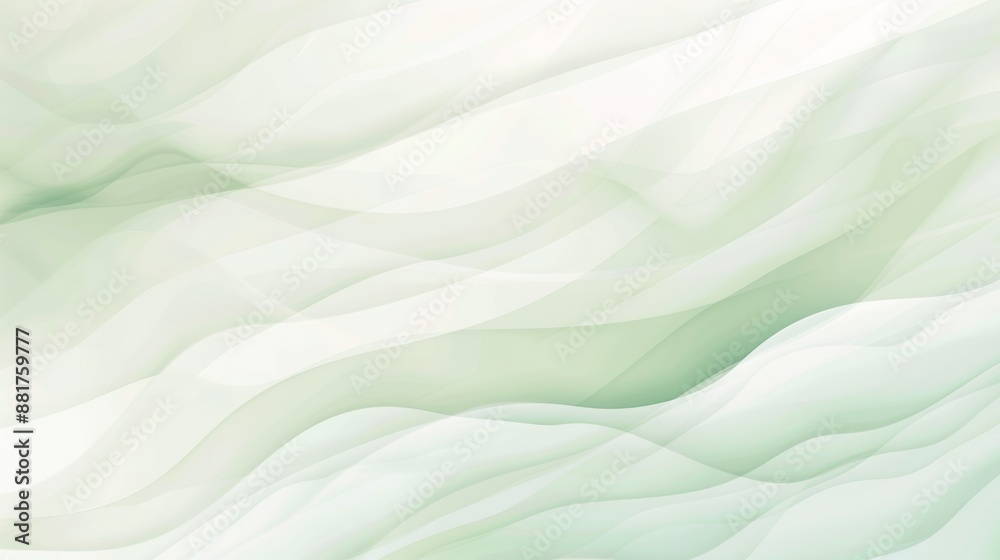 Abstract Green and White Fabric Waves Background