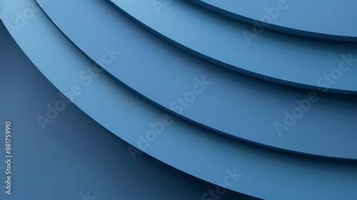 Close-Up View of Blue Curved Architectural Detail