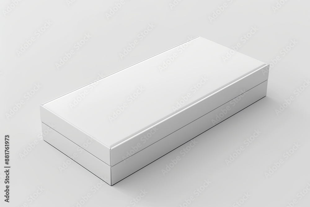 Naklejka premium Blank White Box Mockup on Isolated White Background created with Generative AI