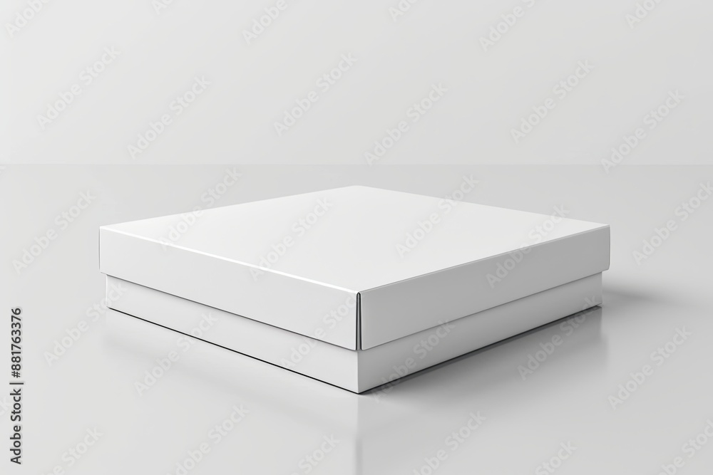 Blank White Box Mockup on Isolated White Background created with Generative AI