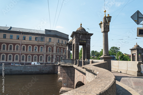 Staro-Kalinkin Bridge on the Fontanka River in St. Petersburg. photo