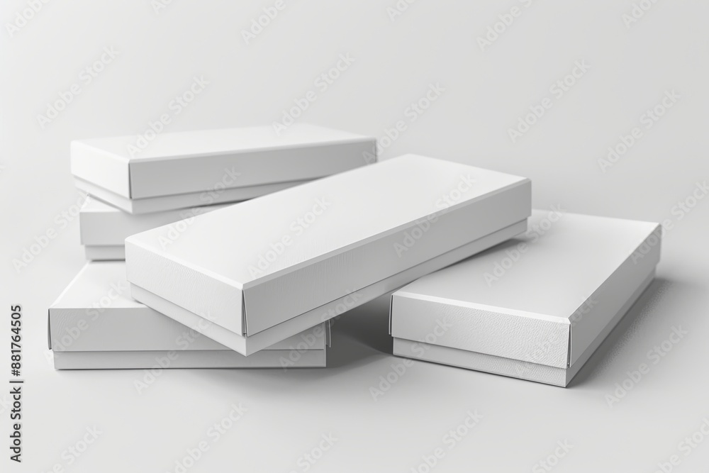 Blank White Box Mockup on Isolated White Background created with Generative AI Blank White Box Mockup on Isolated White Background created with Generative AI