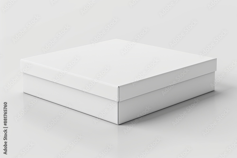 Naklejka premium Blank White Box Mockup on Isolated White Background created with Generative AI
