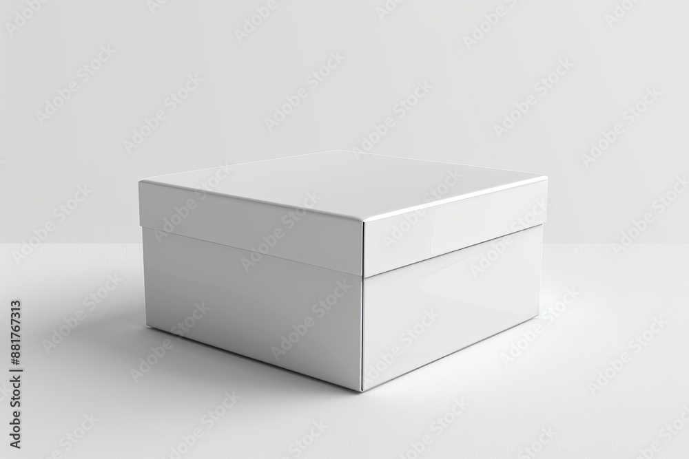 Blank White Box Mockup on Isolated White Background created with Generative AI Blank White Box Mockup on Isolated White Background created with Generative AI