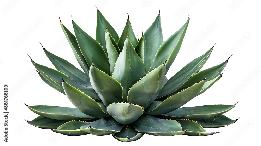 Tropical Agave plant isolated on white backgroundThis has clipping path : Generative AI Tropical Agave plant isolated on white backgroundThis has clipping path : Generative AI