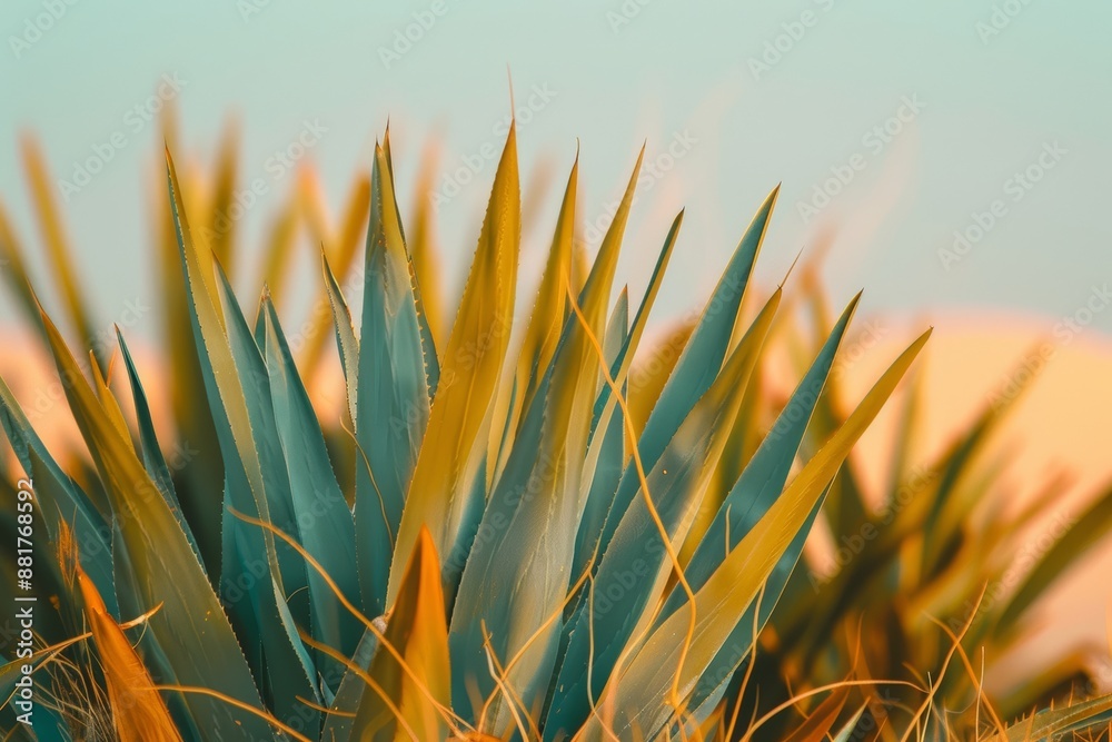 A close-up shot of an Agave plant growing in the UAE A close-up shot of an Agave plant growing in the UAE