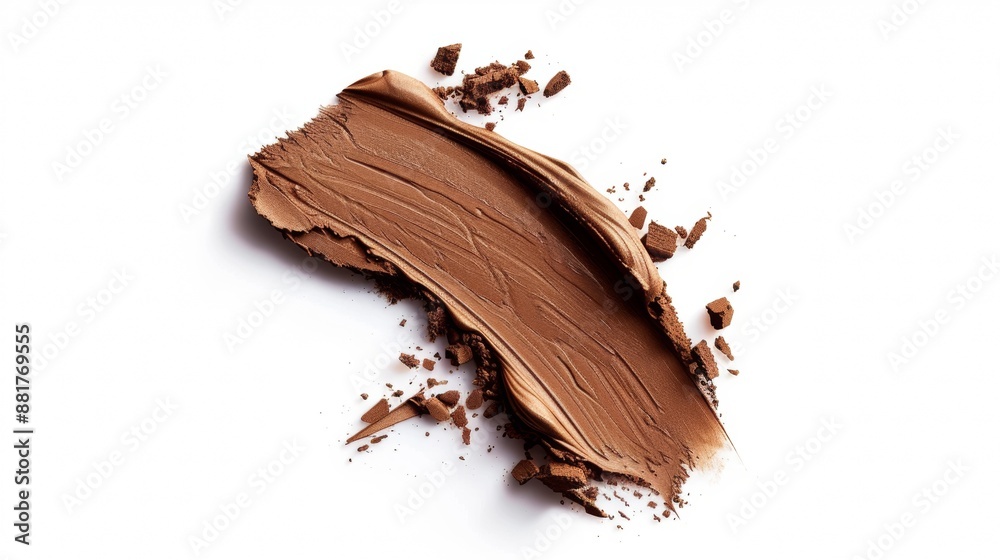 A Swirl of Brown Foundation on a White Background A Swirl of Brown Foundation on a White Background