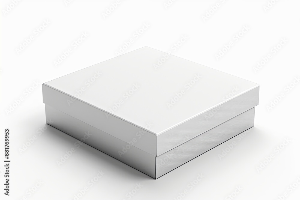 Blank White Box Mockup on Isolated White Background created with Generative AI Blank White Box Mockup on Isolated White Background created with Generative AI