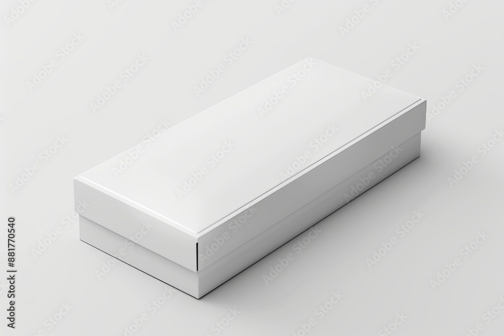 Blank White Box Mockup on Isolated White Background created with Generative AI Blank White Box Mockup on Isolated White Background created with Generative AI