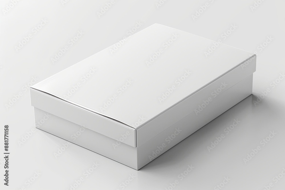 Blank White Box Mockup on Isolated White Background created with Generative AI