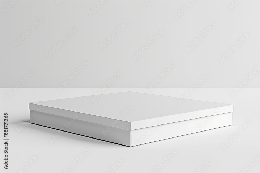 Blank White Box Mockup on Isolated White Background created with Generative AI Blank White Box Mockup on Isolated White Background created with Generative AI