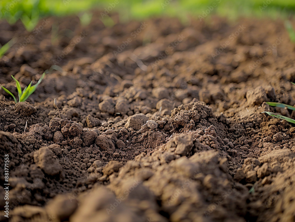 Closeup View of a Newly Planted Field in Early Spring Closeup View of a Newly Planted Field in Early Spring