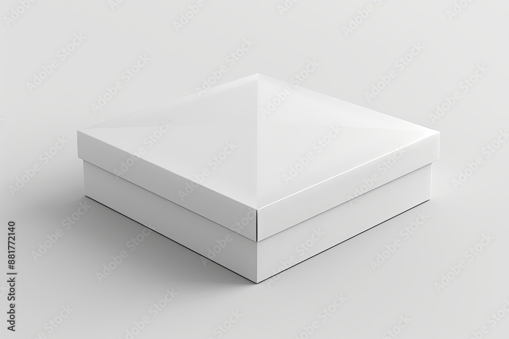 Blank White Box Mockup on Isolated White Background created with Generative AI Blank White Box Mockup on Isolated White Background created with Generative AI