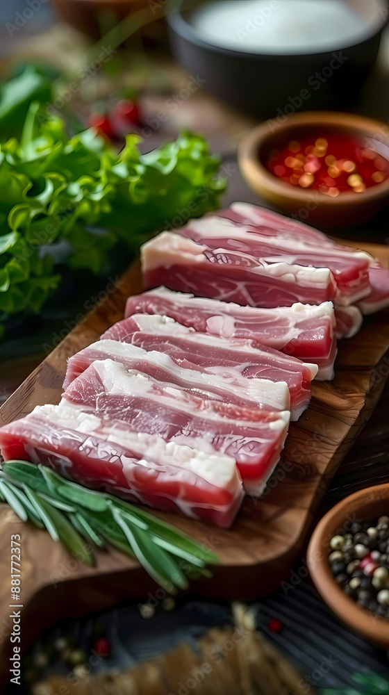 Raw meat on wooden board Raw meat on wooden board