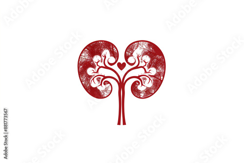 Tree in the Shape of Human Kidneys with a Heart photo