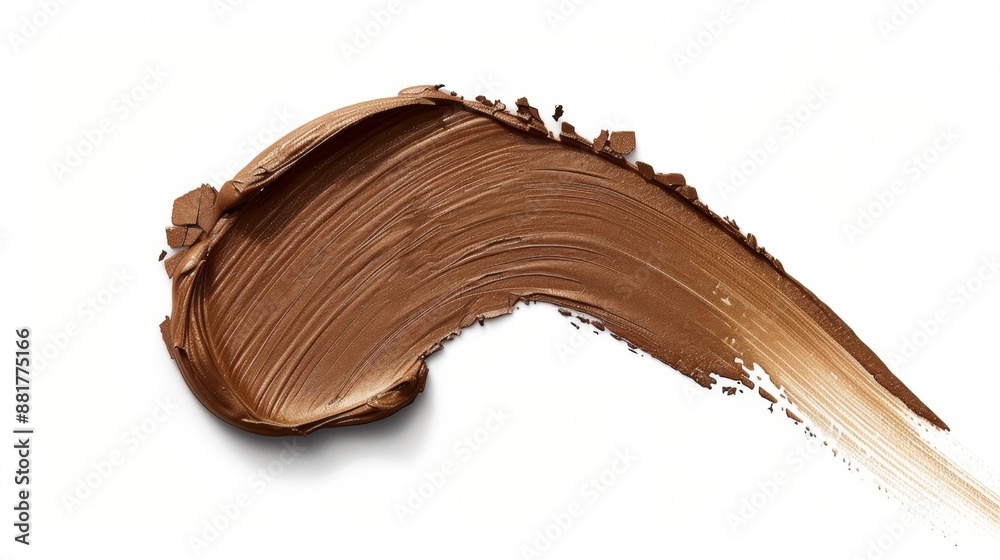 Closeup Of Swatch Of Brown Liquid Foundation On White Background Closeup Of Swatch Of Brown Liquid Foundation On White Background