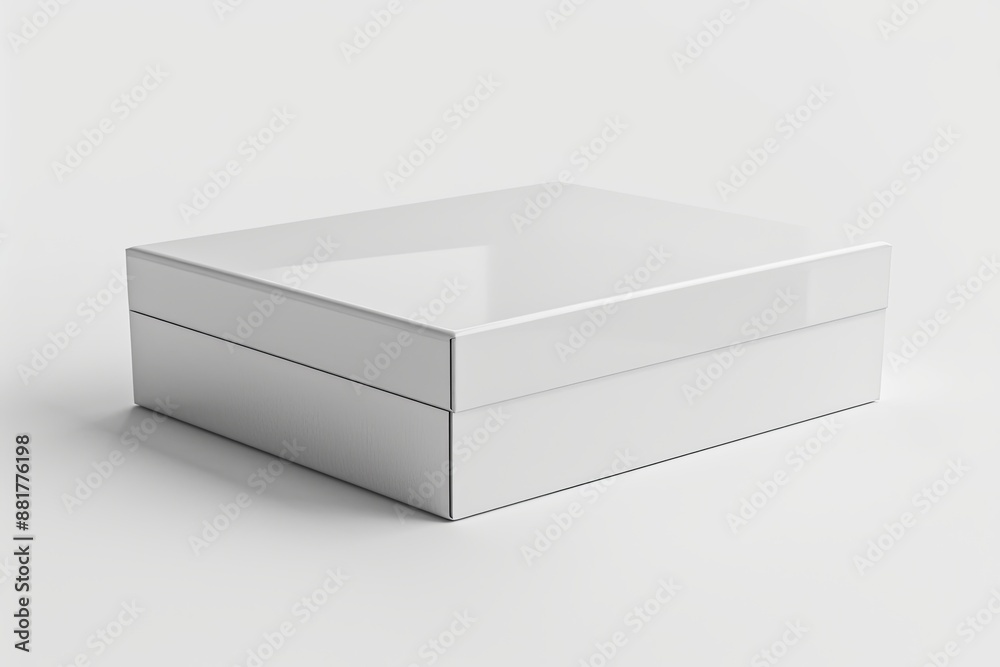 Naklejka premium Blank White Box Mockup on Isolated White Background created with Generative AI