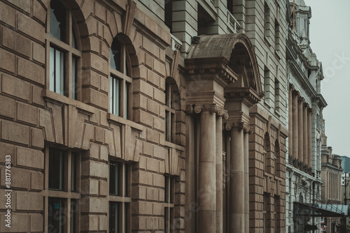 traditional building exterior facade close-up details in Shanghai, China