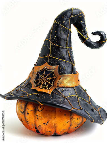 Halloween hat isolated on w...