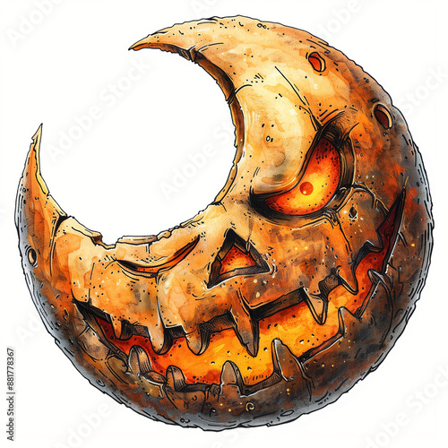 Halloween moon isolated on ...