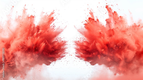 red powder splashing isolat...