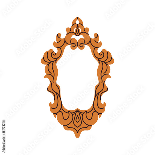 Vintage frame. Pictire baguette, framework for museum painting. Decorative an...
