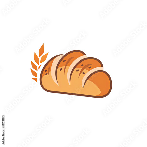 Bakery Logo Flat Icon, Generative AI