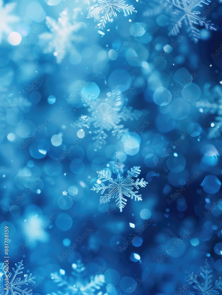 Blue New Year Gradient Blur Background with Christmas Snowflake Design Blue New Year Gradient Blur Background with Christmas Snowflake Design