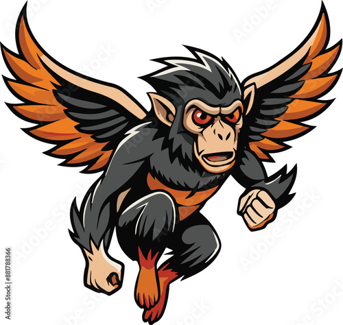 A nice chimpanzee cartoon silhouette vector art illustration free Download