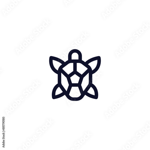 Geometric turtle line art icon design