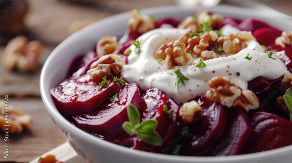 Beet salad with walnuts and Greek yogurt Beet salad with walnuts and Greek yogurt