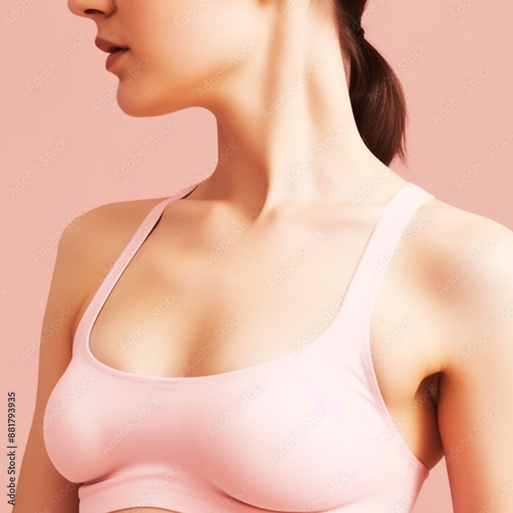 Thin young woman in underwear on beige background. Body and skin care, fitness. Thin young woman in underwear on beige background. Body and skin care, fitness.