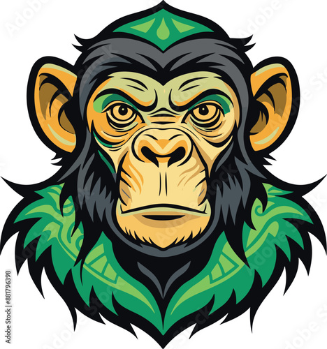 A nice chimpanzee cartoon silhouette vector art illustration free Download