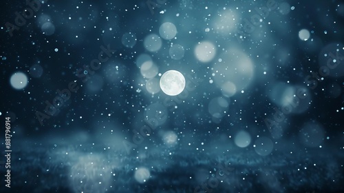 Abstract bokeh background with various glowing circles and light orbs in a dark, dreamy setting, perfect for festive or magical themes.